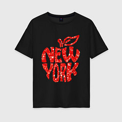 Футболка оверсайз женская NEW YORK, цвет: черный