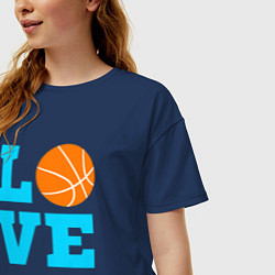 Футболка оверсайз женская Love basketball, цвет: тёмно-синий — фото 2