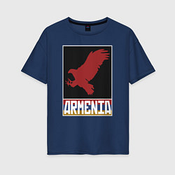 Футболка оверсайз женская Орёл - Армения, цвет: тёмно-синий