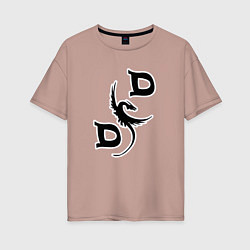 Футболка оверсайз женская D&D Dragon, цвет: пыльно-розовый