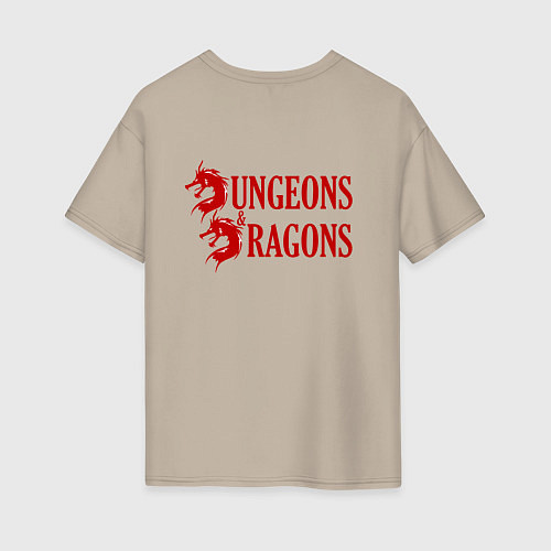 Женская футболка оверсайз Dungeons and Dragons Драконы / Миндальный – фото 2