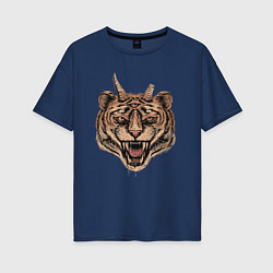 Женская футболка оверсайз Evil Tiger