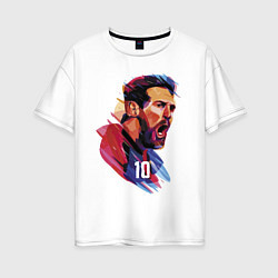 Футболка оверсайз женская Lionel Messi Barcelona Argentina Football, цвет: белый