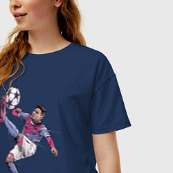 Футболка оверсайз женская Messi Barcelona Argentina, цвет: тёмно-синий — фото 2