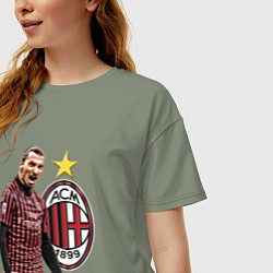 Футболка оверсайз женская Zlatan Ibrahimovic Milan Italy, цвет: авокадо — фото 2