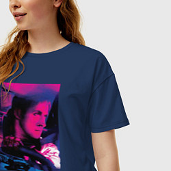 Футболка оверсайз женская Фильм драйв, цвет: тёмно-синий — фото 2