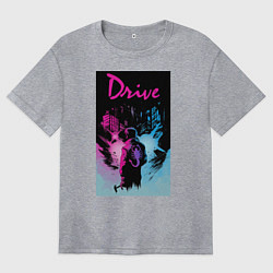 Футболка оверсайз женская DRIVE фильм, цвет: меланж