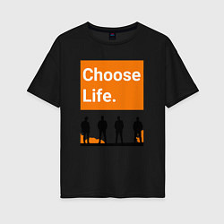 Футболка оверсайз женская Choose Life, цвет: черный