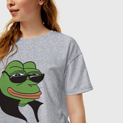 Футболка оверсайз женская Лягушонок Пепе, цвет: меланж — фото 2