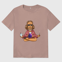 Футболка оверсайз женская Медитация, цвет: пыльно-розовый