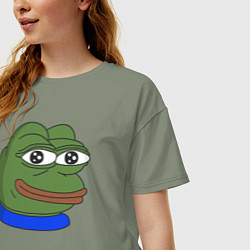 Футболка оверсайз женская Лягушонок Пепе, цвет: авокадо — фото 2