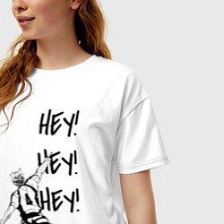 Футболка оверсайз женская ХЕЙ! ХЕЙ! ХЕЙ! Юу Нишиноя Haikyu!!, цвет: белый — фото 2
