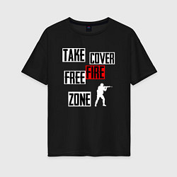 Женская футболка оверсайз Battlegrounds zone