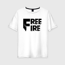 Женская футболка оверсайз Free Fire big logo