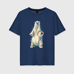 Женская футболка оверсайз Белый медведь