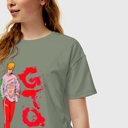 Футболка оверсайз женская Онидзука крутой учитель, цвет: авокадо — фото 2