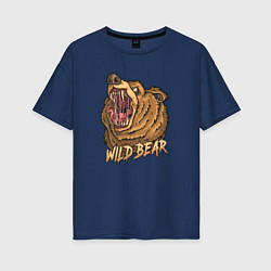 Женская футболка оверсайз Дикий медведь