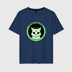 Женская футболка оверсайз Кошка-инопланетянка