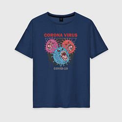 Женская футболка оверсайз Коронавирус Coronavirus