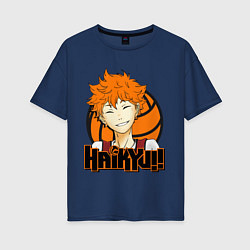 Женская футболка оверсайз Haikyu Улыбка Хинаты