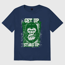 Футболка оверсайз женская Get Up - Stand Up, цвет: тёмно-синий