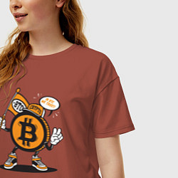 Футболка оверсайз женская In BTC we trust, цвет: кирпичный — фото 2