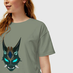 Футболка оверсайз женская Genshin Impact - Сяо, цвет: авокадо — фото 2