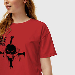 Футболка оверсайз женская Пираты Белоуса One Piece, цвет: красный — фото 2