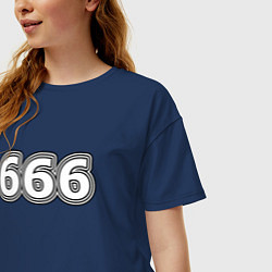 Футболка оверсайз женская 666, цвет: тёмно-синий — фото 2