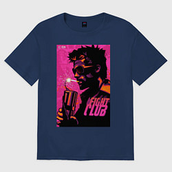 Футболка оверсайз женская Тайлер Дёрден, Бойцовский клуб, цвет: тёмно-синий