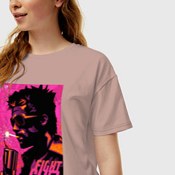 Футболка оверсайз женская Тайлер Дёрден, Бойцовский клуб, цвет: пыльно-розовый — фото 2