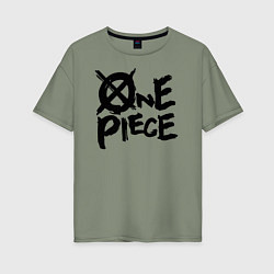 Футболка оверсайз женская One Piece Большой куш лого, цвет: авокадо