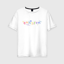 Женская футболка оверсайз ENHYPEN with cute doodles