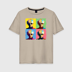 Футболка оверсайз женская Коллаж Художника Andy Warhol, цвет: миндальный