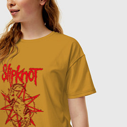 Футболка оверсайз женская Slipknot Slip Goats Art, цвет: горчичный — фото 2