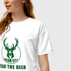 Футболка оверсайз женская Fear The Deer, цвет: белый — фото 2