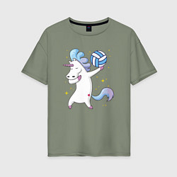Футболка оверсайз женская Unicorn Volleyball, цвет: авокадо