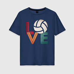 Женская футболка оверсайз Любовь - Волейбол