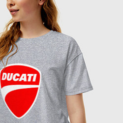 Футболка оверсайз женская DUCATI ДУКАТИ ЭМБЛЕМА, цвет: меланж — фото 2