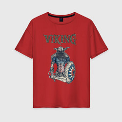 Футболка оверсайз женская Викинг Viking Воин Z, цвет: красный