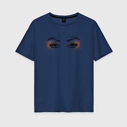 Женская футболка оверсайз Глаза с ресницами