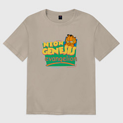 Футболка оверсайз женская GARFIELD GENESIS EVANGELION, цвет: миндальный
