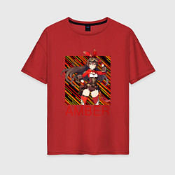 Футболка оверсайз женская Эмбер Genshin Impact, цвет: красный