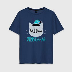 Женская футболка оверсайз Meow Christmas