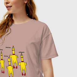 Футболка оверсайз женская Dorime interimo adapare dorime дориме и орущая рез, цвет: пыльно-розовый — фото 2