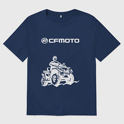 Футболка оверсайз женская CFmoto СФ мото КВАДРОЦИКЛ, цвет: тёмно-синий