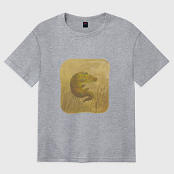 Футболка оверсайз женская Крокодильчик, цвет: меланж