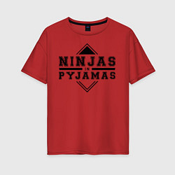 Футболка оверсайз женская Ninjas In Pyjamas, цвет: красный