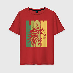 Футболка оверсайз женская Jamaica Lion, цвет: красный
