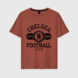 Футболка оверсайз женская Chelsea Football Club, цвет: кирпичный